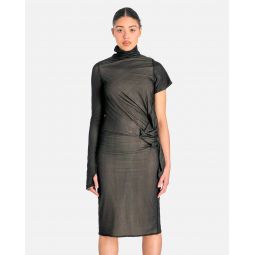 Asymmetrical Midi Dress - Black/Butter