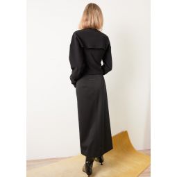MM6 Tailored Wool Midi Skirt - Black
