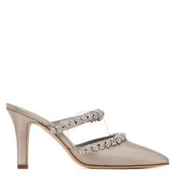 Vedadamu Satin Crystal Embellished Mules, Brand Size 36 ( US Size 6 )