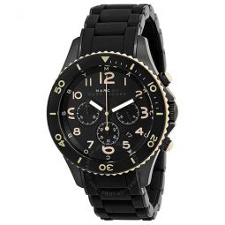 Rock Chronograph Black Dial Black Ion-plated Mens Watch