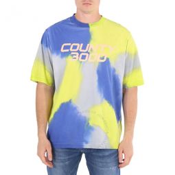 Mens Multicolor Tie-dye Logo T-shirt, Size Large