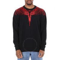 Mens Black Red Icon Wings Sweater, Size Small