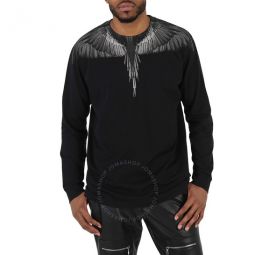 Mens Black Wings Long Sleeve Cotton T-shirt, Brand Size X-Small