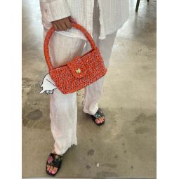 Knitwear Baguette Bag - Orange