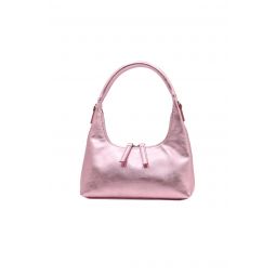 MINI HOBO STRAP BAG - METALLIC FOILED PINK