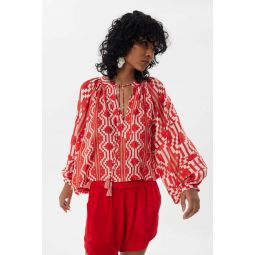 Ayacucho Francis Blouse - Ethnic Red