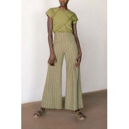 Cook Organic + Earth Dyed Trouser - Herb Stripe