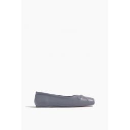 Nappa Leather Seamless Little Bow Ballet Flat in Gray