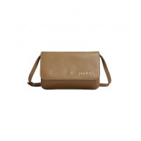 Leather Shoulder Bag with Marni Mending - Brown
