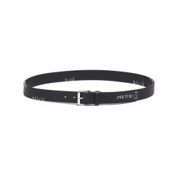 Leather Belt w/Marni Patches - Black