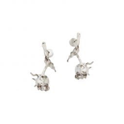 Metal Rosebund Earrings - Silver