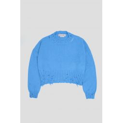 Engineered Destruction Sweater - Iris Blue