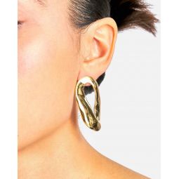 Oversized Irregular Ring Earrings - Gold