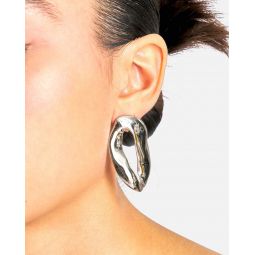 Oversized Irregular Ring Earrings - Palladium
