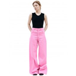 Embroidered logo jeans - pink