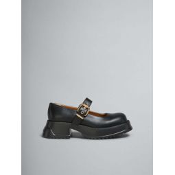 Leather Mary Jane With Platform sole - Black