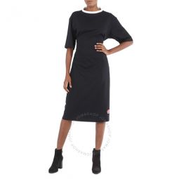 Ladies Black Crewneck Short Sleeves Dress, Brand Size 42 (US Size 8)