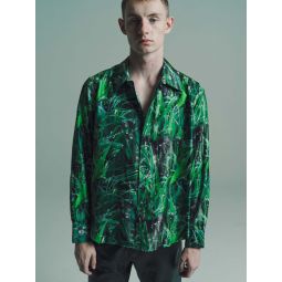 Silk Classic Shirt - Grass Print