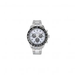Men's Mathy Chrono Chronograph Stainless Steel White Dial Watch