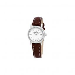Women's City Leather White Dial Watch