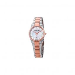 Women's Elisa Stainless Steel White Mother of Pearl Dial Watch