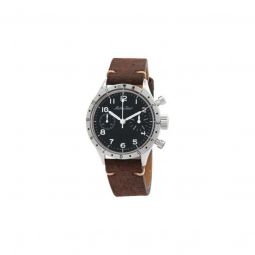 Men's Homage Type XX Chronograph Leather Black Dial Watch
