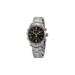 Men's Flyback Type 21 Chronograph Stainless Steel Black Dial