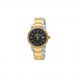 Men's City Stainless Steel Black Dial Watch