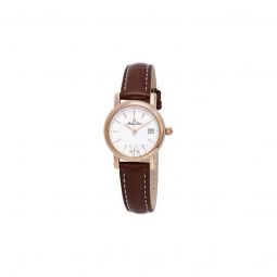Women's City Leather White Dial