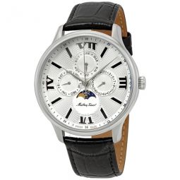Edmond Moon Phase Silver Dial Mens Watch