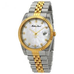 Mathey II Quartz Crystal Mother of Pearl Dial Mens Watch