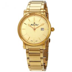 City Gold Dial Yellow Gold PVD Mens Watch