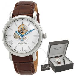 Skeleton Automatic White Dial Mens Watch