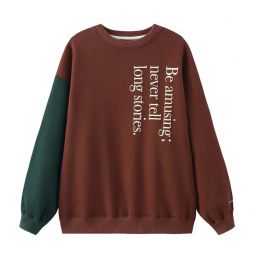 Be Amusing Oversized Sweatshirt - Dark Brown