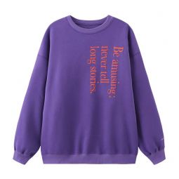 Be Amusing Oversized Sweatshirt - Purple