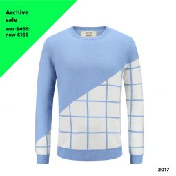 Matter Matters Grid Cashmere Sweater - Light Blue