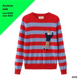 Matter Matters Cashmere Stripe Sweater - red/blue