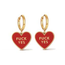 Fuck Yes Earrings - Red/Reversible