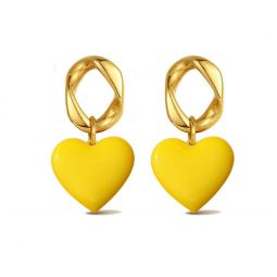 Open Your Heart Earrings - Yellow