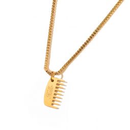 Hello Hair Comb Necklace - Gold