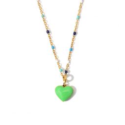 Humble Heart Necklace - Green/Cobalt