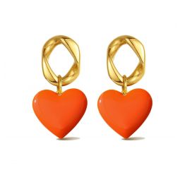 Open Your Heart Earrings - Orange