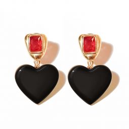 Precious Heart Earrings - Shimmer Red