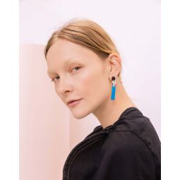 York Drop Earrings - Snow and blue