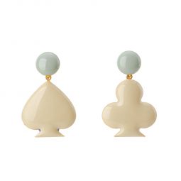 Luck & Destiny Earrings on Dots - Stone/Pea Green