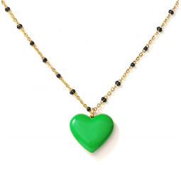 Follow Your Heart Necklace - Green/Black