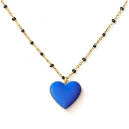 Follow Your Heart Necklace - Blue/Beige