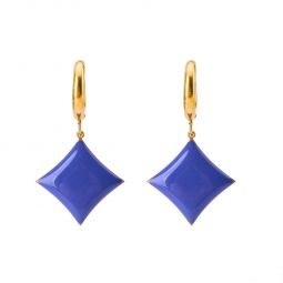 Hold Your Diamond Hoops - Stone/Royal Blue