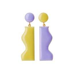 Cliff Earrings on Dots - Lemon/Lilac