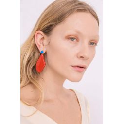Red Lima Earrings - Enamel